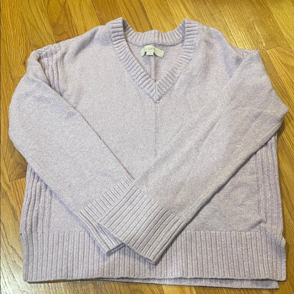 LOFT Soft Lilac V-Neck Pullover